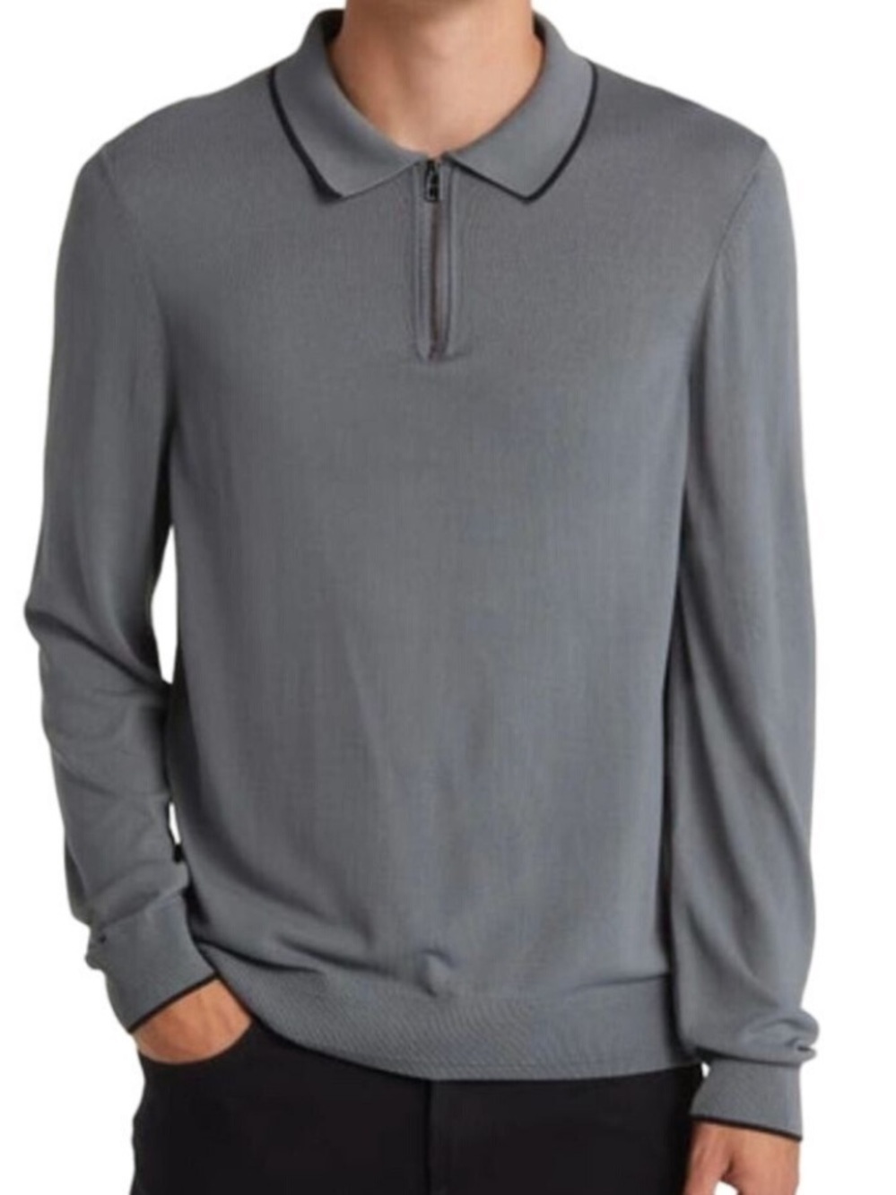 NEW BOSS Hugo Boss Luno long-sleeve quarter-zip polo